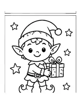 Christmas Elf coloring page – free printable Christmas coloring page