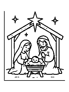 Christmas Nativity coloring page – free printable Christmas coloring page