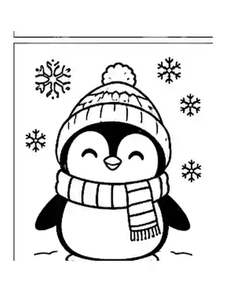Christmas Penguin coloring page