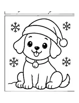 Christmas Puppy coloring page