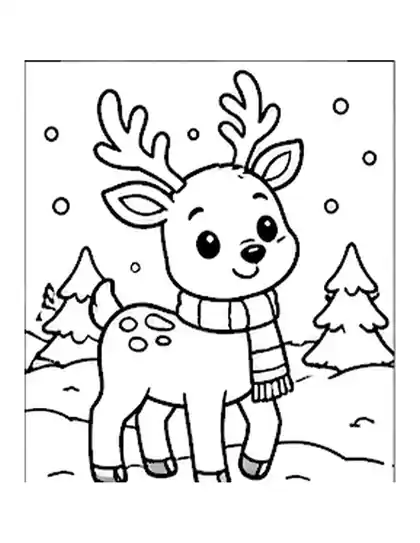 Cute Reindeer coloring page