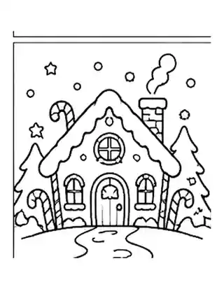 Gingerbread House coloring page