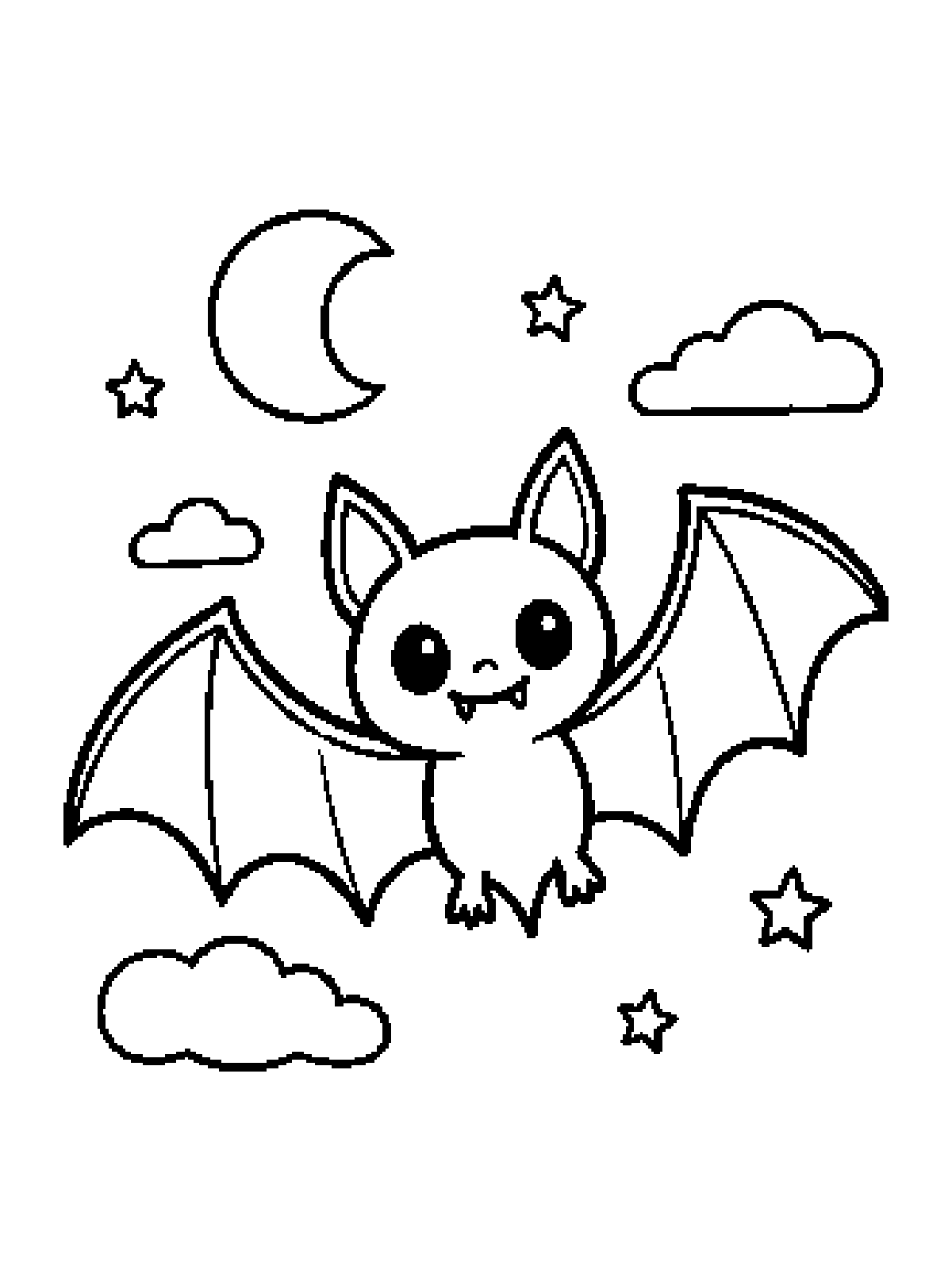 Halloween bat coloring page preview