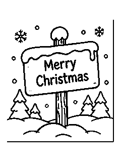 Merry Christmas Sign coloring page