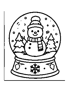 Snowman Snow Globe coloring page