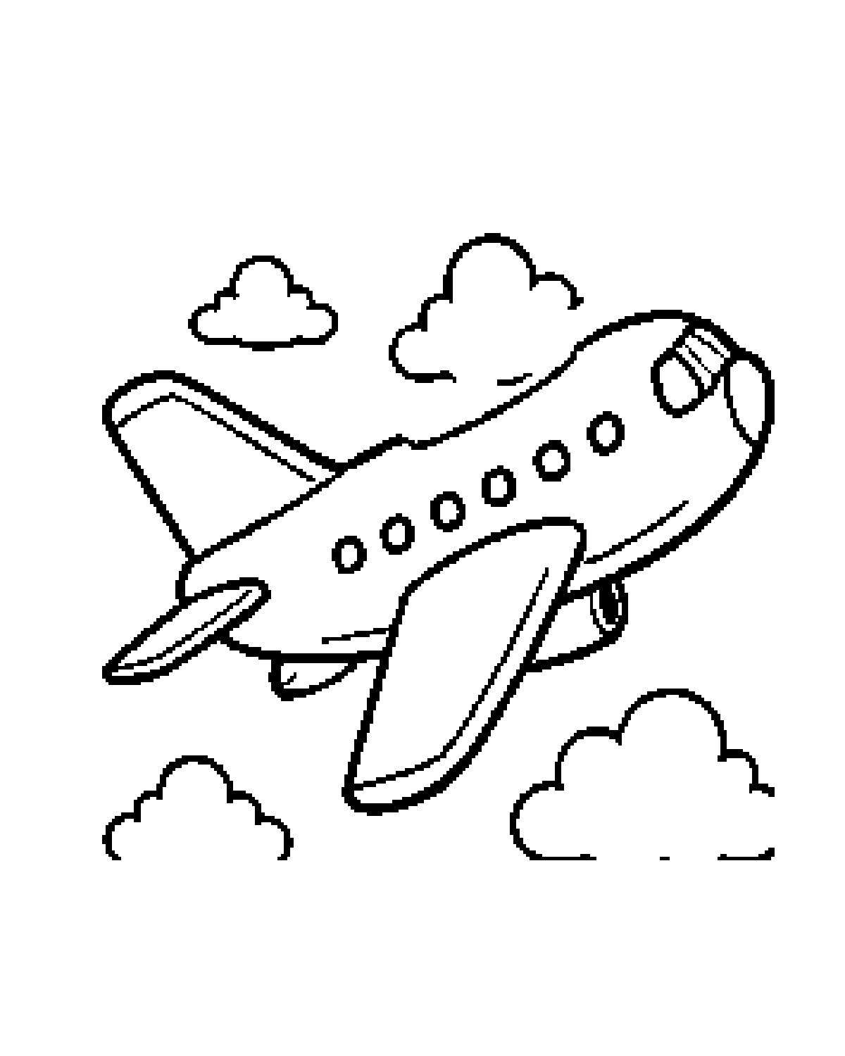 Airplane coloring page preview