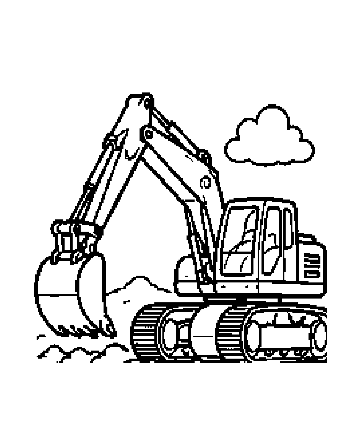 Excavator coloring page preview