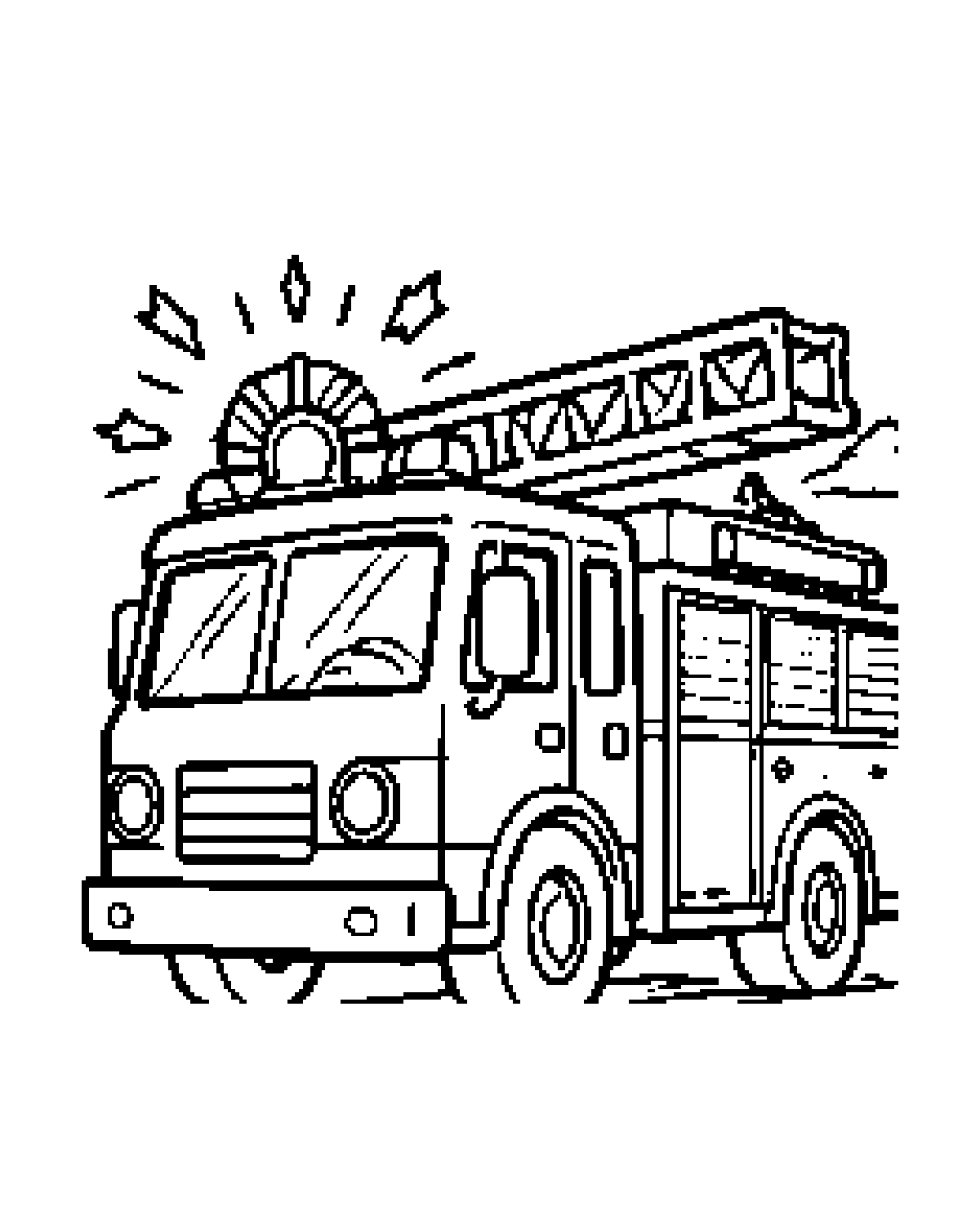 Fire truck coloring page preview