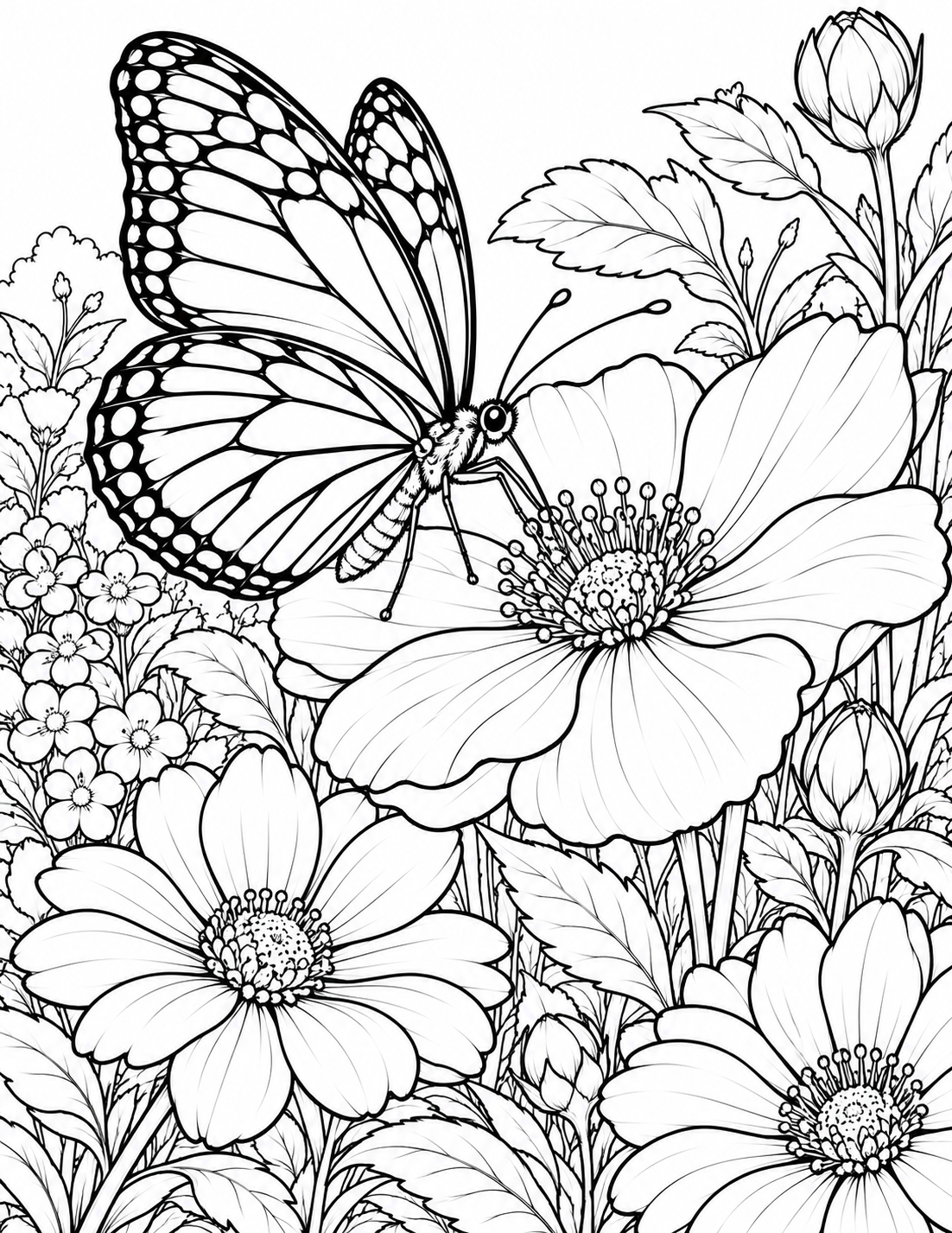 Flower coloring pages preview