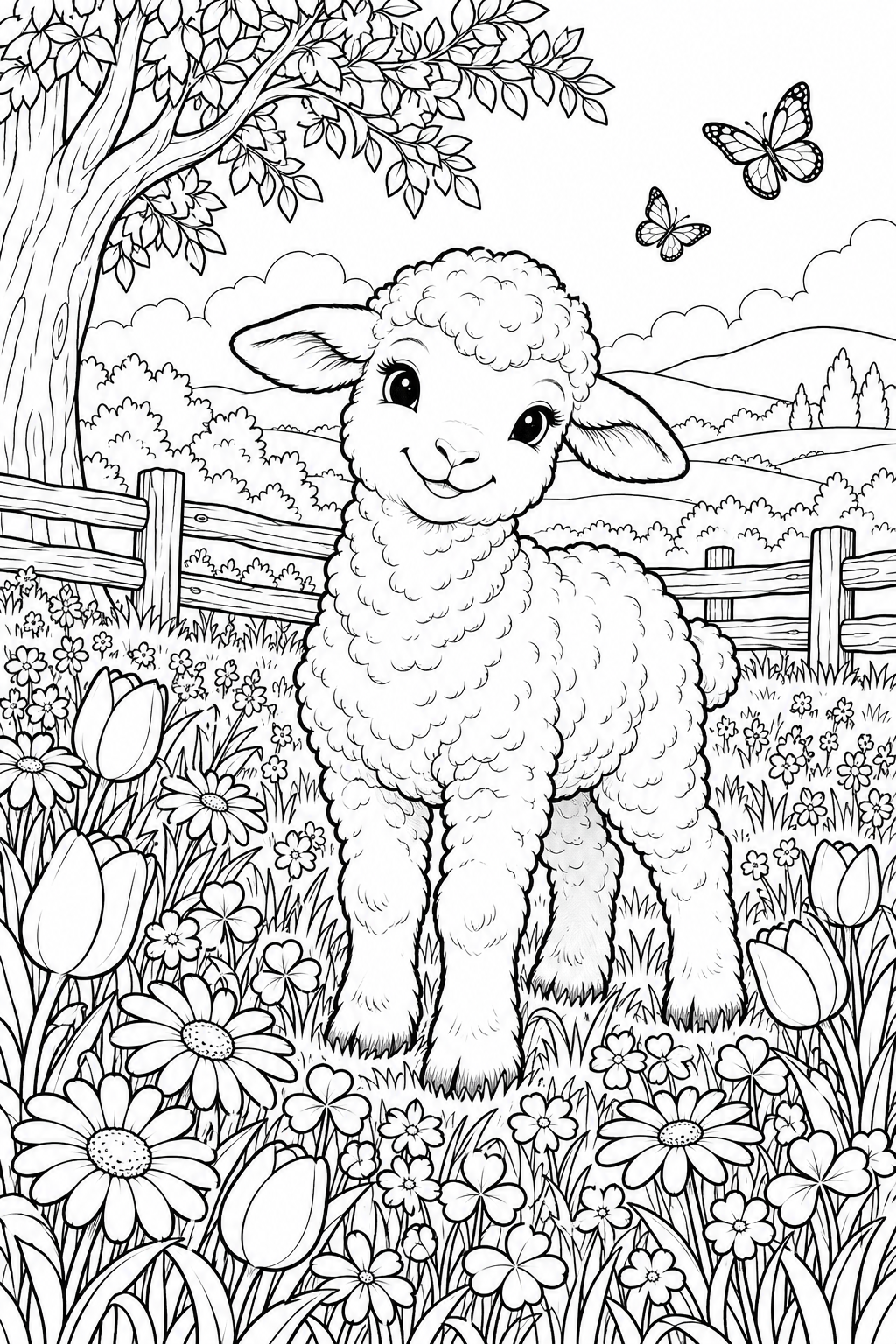 Sheep printable coloring page